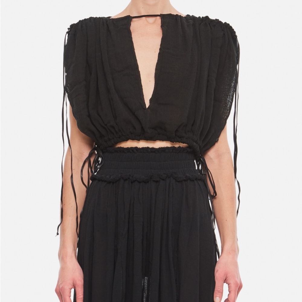 Caravana Gauze Cotton Leather Top